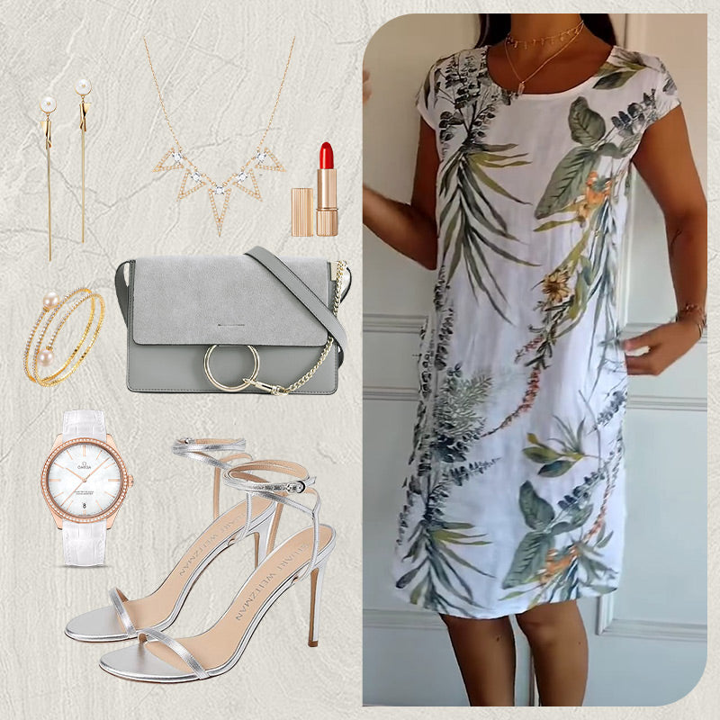 Modestique London – Casual Elegance Printed Dress with Pockets