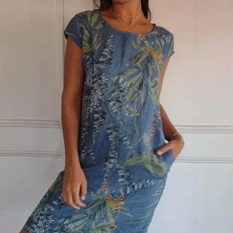 Modestique London – Casual Elegance Printed Dress with Pockets