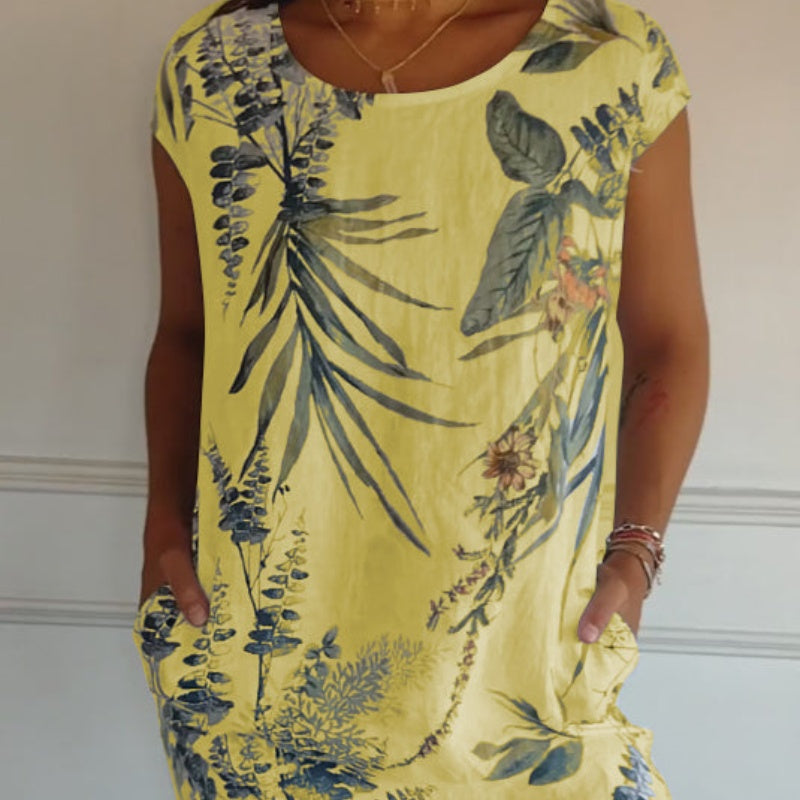 Modestique London – Casual Elegance Printed Dress with Pockets