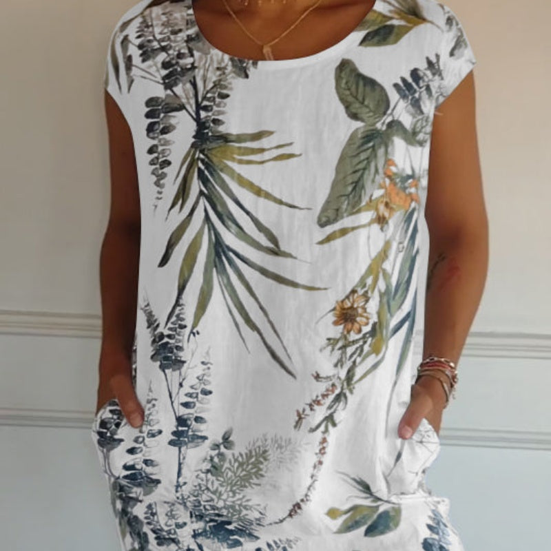 Modestique London – Casual Elegance Printed Dress with Pockets