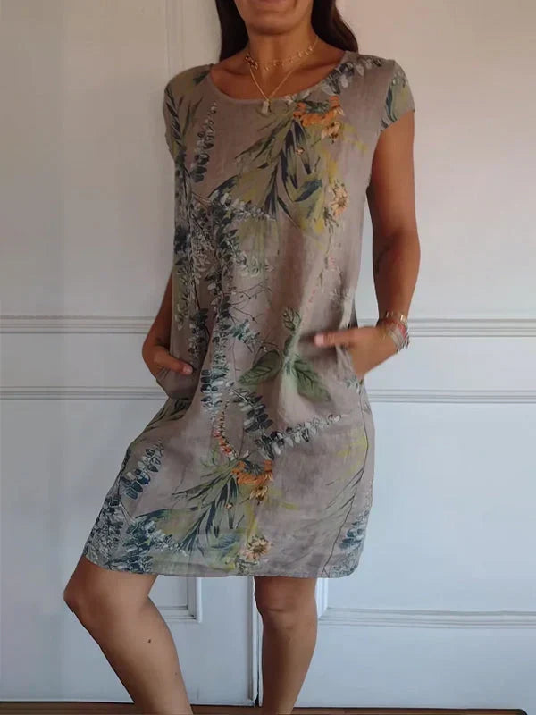 Modestique London – Casual Elegance Printed Dress with Pockets