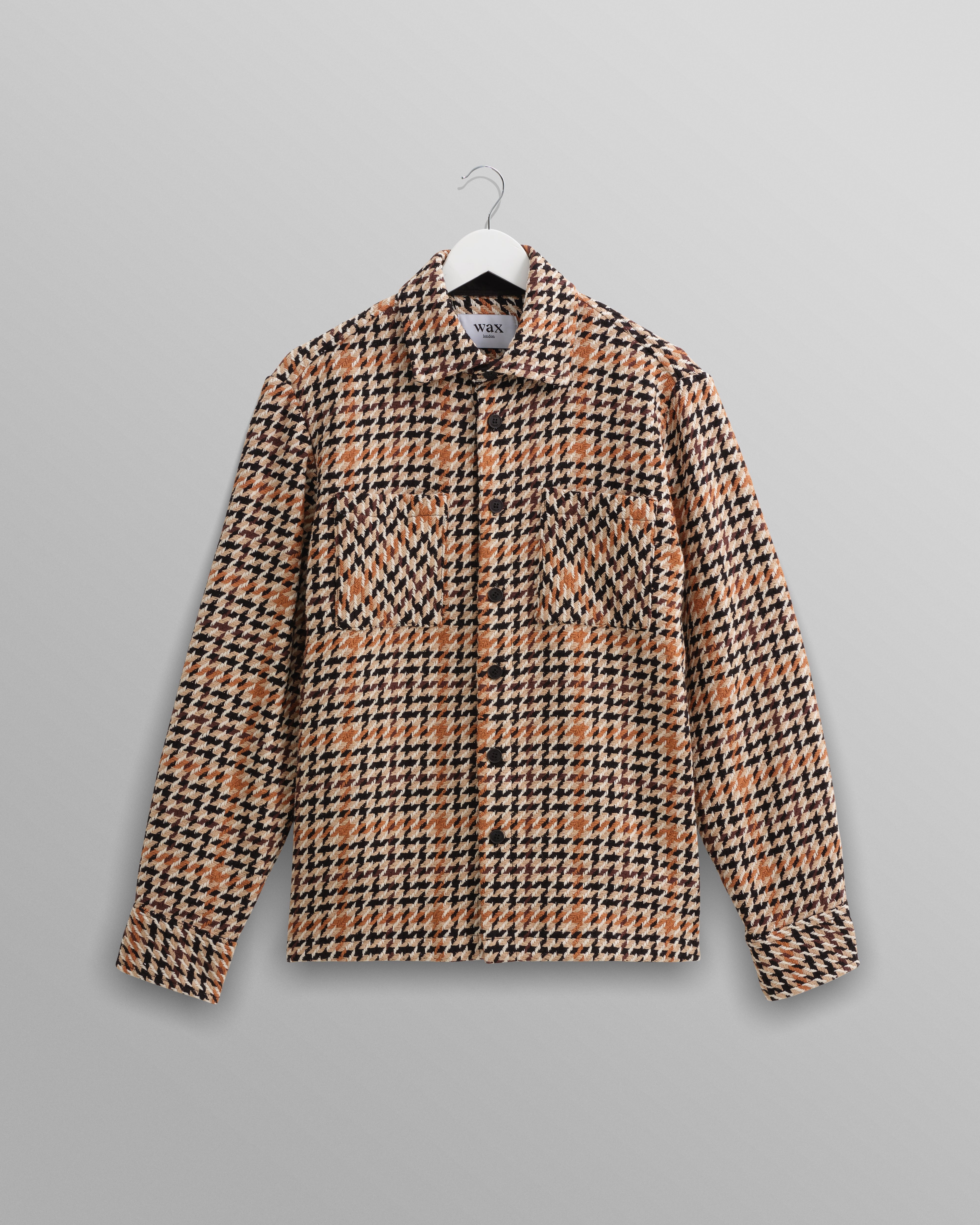 Modestique london™|Natural Houndstooth-Weave Overshirt